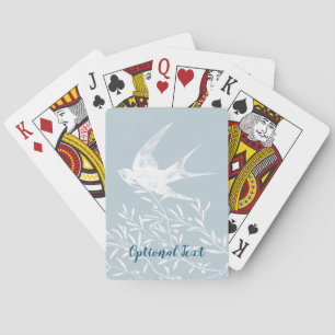 Swallow Bird Flying over Olive Branches  Playing Cards