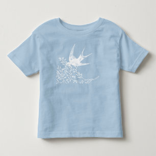 Swallow Bird Flying over Olive Branches Toddler T-Shirt