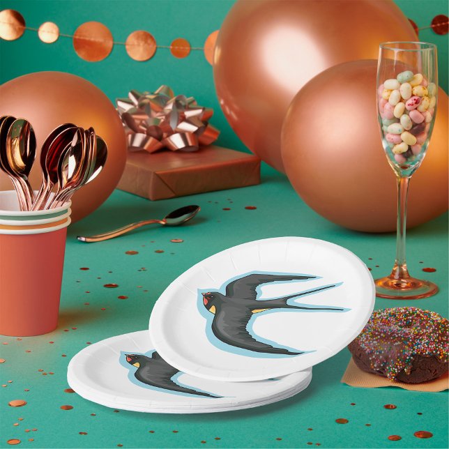 Swallow Bird Flying Paper Plate (Creator Uploaded)
