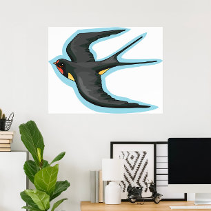 Swallow Bird Flying Poster