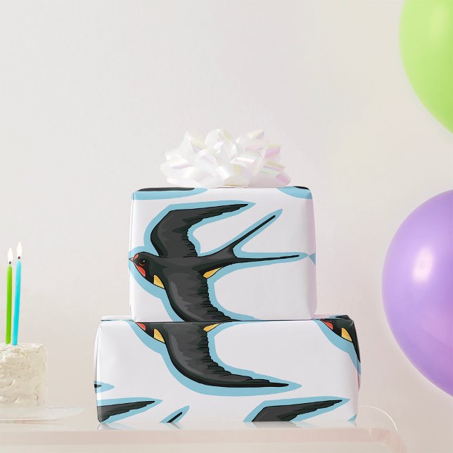 Swallow Bird Flying Wrapping Paper (Creator Uploaded)