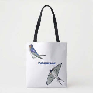 Swallow bird pattern tote bag