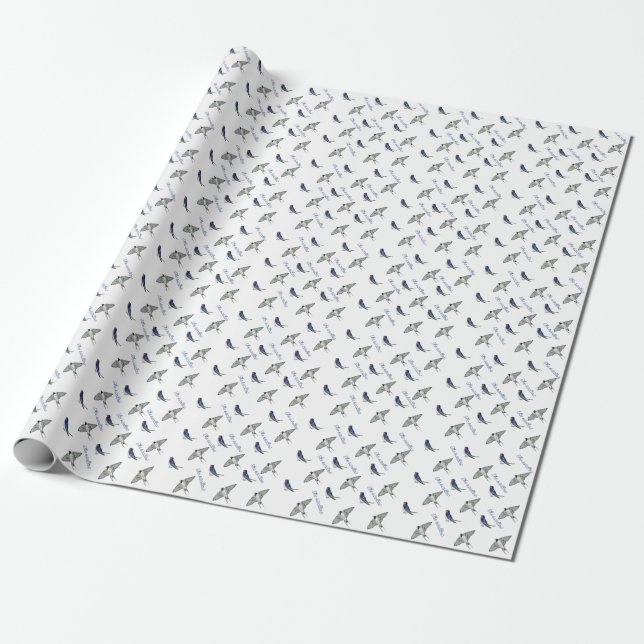 Swallow bird pattern wrapping paper (Unrolled)
