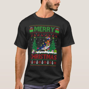 Swallow Bird Xmas Tree Ugly Santa Swallow Christ T-Shirt