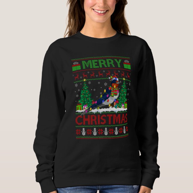 Swallow Bird  Xmas Tree Ugly Santa Swallow Christm Sweatshirt (Front)