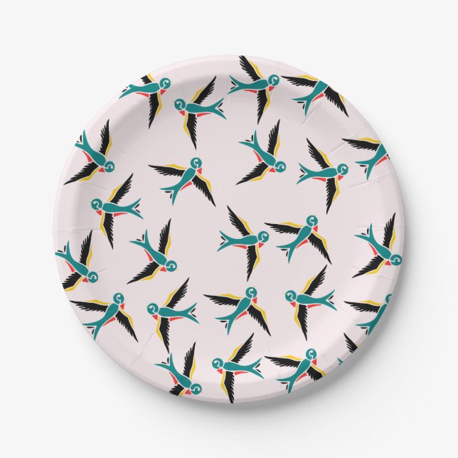 Swallow Birds Paper Plates (Front)