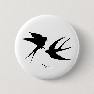Swallow Birds Silhouettes Thunder_Cove 6 Cm Round Badge