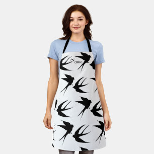 Swallow Birds Silhouettes Thunder_Cove   Apron