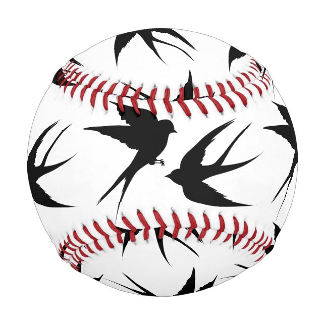 Swallow Birds Silhouettes Thunder_Cove  Baseball (Front)