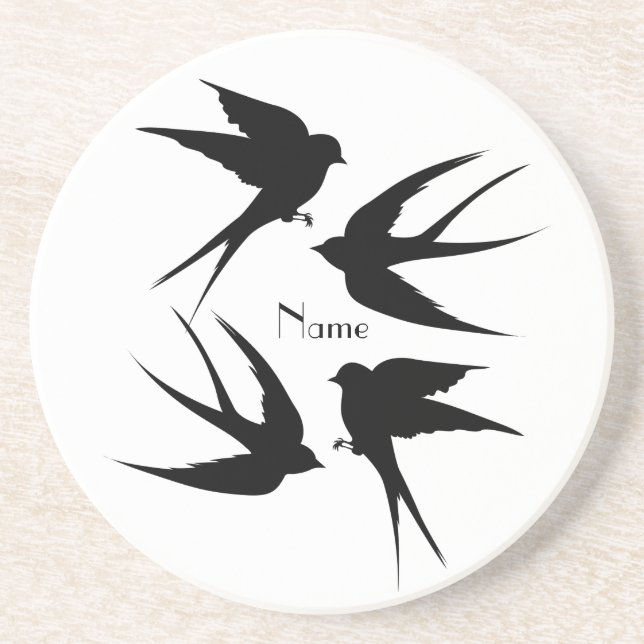 Swallow Birds Silhouettes Thunder_Cove   Coaster (Front)