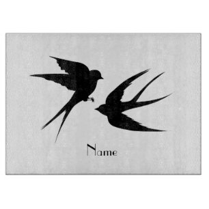 Swallow Birds Silhouettes Thunder_Cove Cutting Board