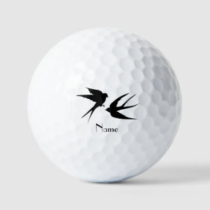 Swallow Birds Silhouettes Thunder_Cove Golf Balls