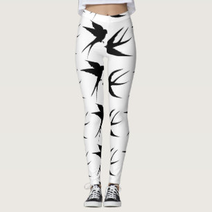 Swallow Birds Silhouettes Thunder_Cove    Leggings