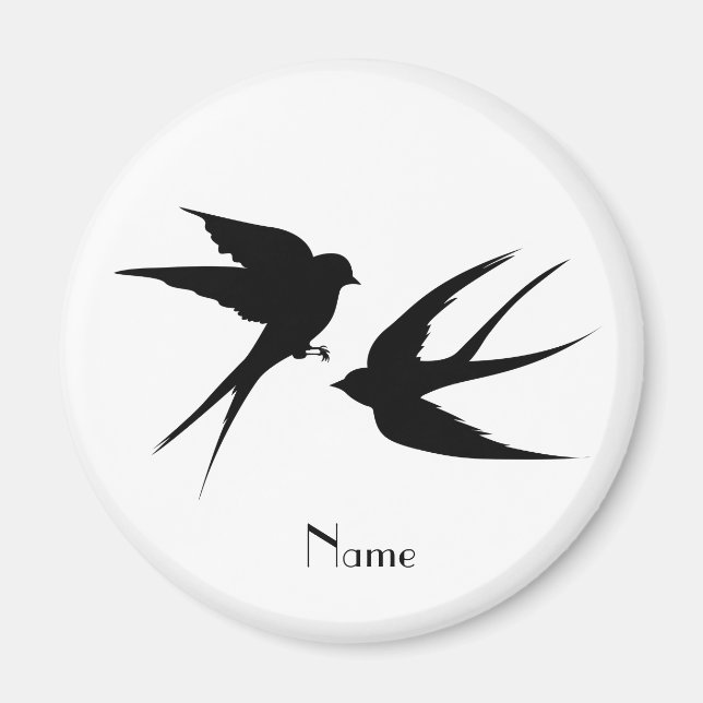 Swallow Birds Silhouettes Thunder_Cove  Magnet (Front)