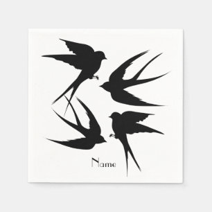 Swallow Birds Silhouettes Thunder_Cove  Napkin