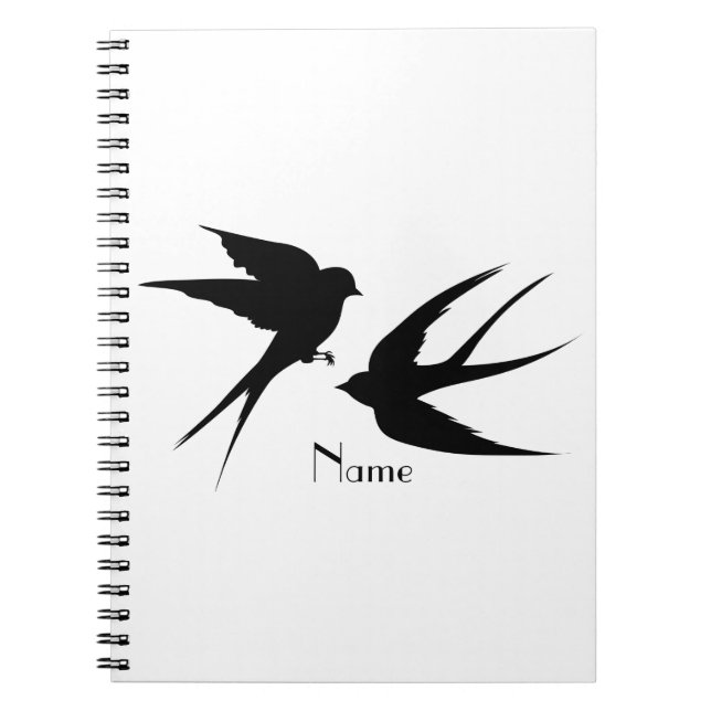 Swallow Birds Silhouettes Thunder_Cove   Notebook (Front)