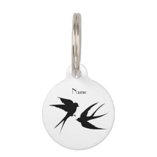 Swallow Birds Silhouettes Thunder_Cove Pet Tag