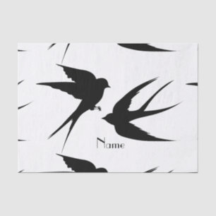 Swallow Birds Silhouettes Thunder_Cove Tissue Paper