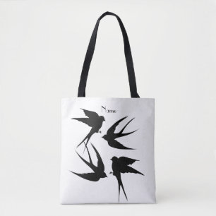 Swallow Birds Silhouettes Thunder_Cove Tote Bag