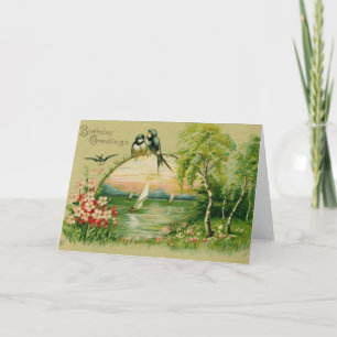 Swallow Birthday Wishes Card