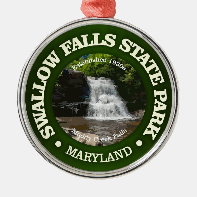 Swallow Falls SP Metal Ornament (Front)