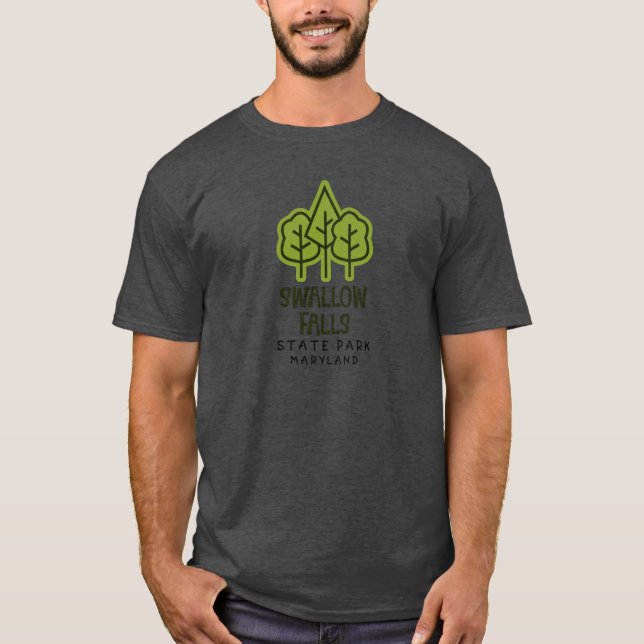 Swallow Falls State Park Maryland Trees T-Shirt (Front)