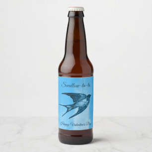 Swallow la-la naughty Valentine's Day Beer Bottle Label
