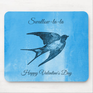 Swallow la-la naughty Valentine's Day Mouse Pad