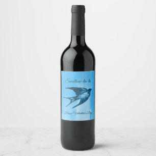Swallow la-la naughty Valentine's Day Wine Label