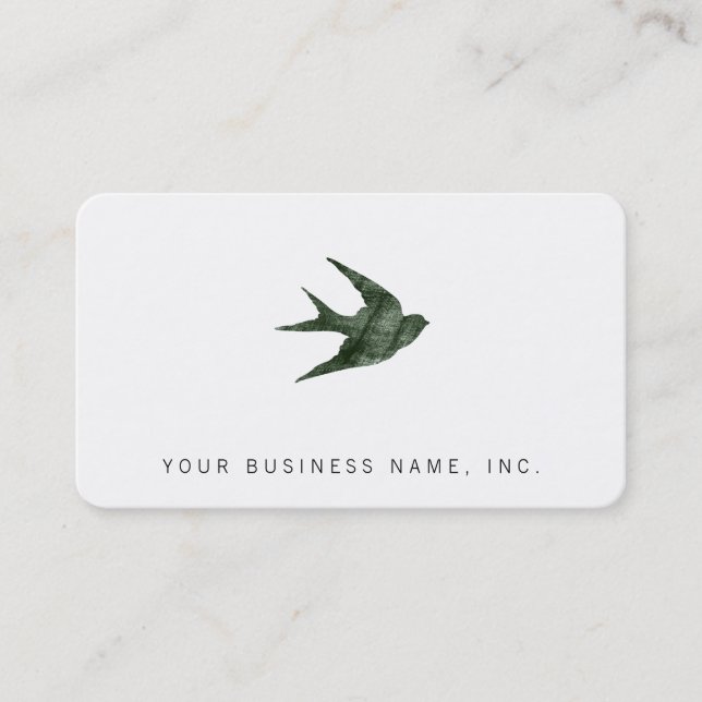 Swallow (Letterpress Style) Business Card (Front)