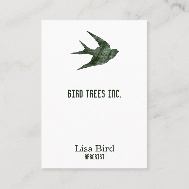 Swallow (Letterpress Style) Business Card (Front)