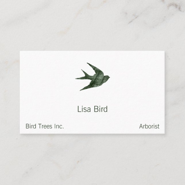 Swallow (Letterpress Style) Business Card (Front)