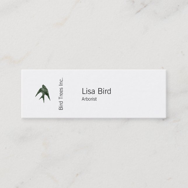 Swallow (Letterpress Style) Mini Business Card (Front)