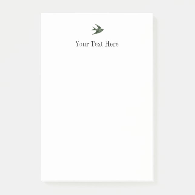 Swallow (Letterpress Style) Post-it Notes (Front)