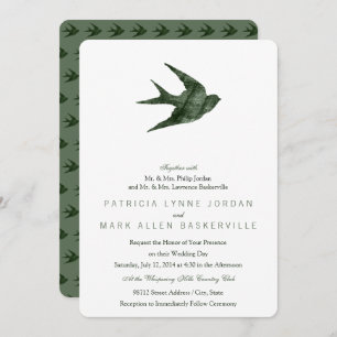 Swallow (Letterpress Style) Repeating Elegant Invitation