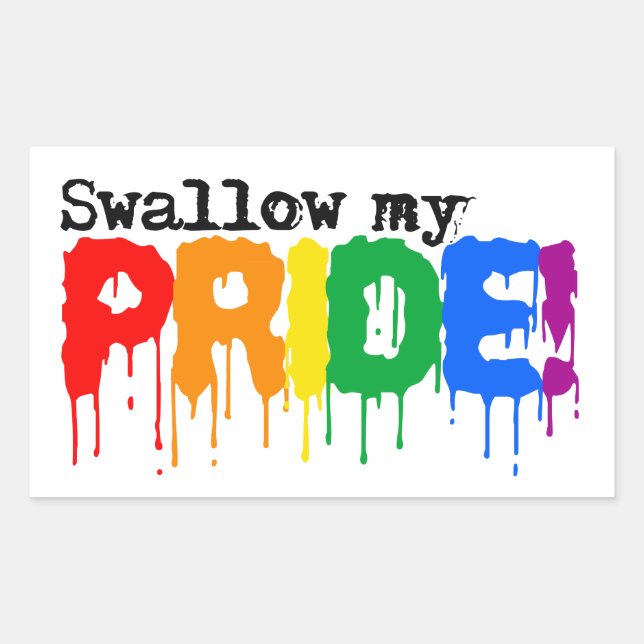 Swallow my pride rectangular sticker (Front)
