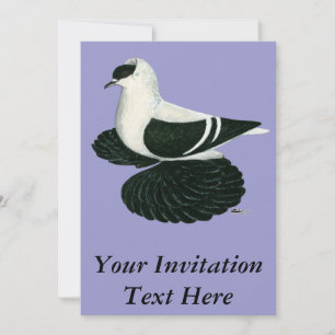 Swallow Pigeon Saxon Black White Bar Invitation