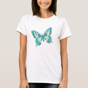 Swallow-tail butterfly graphic inked t-shirt