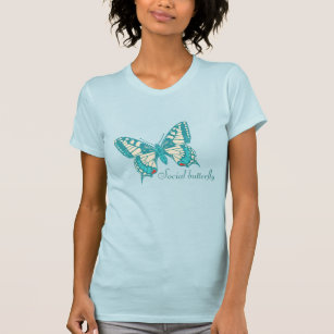 Swallow-tail social butterfly inked t-shirt