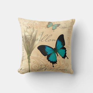 Swallow Tail Teal Papillon Postal Pillow