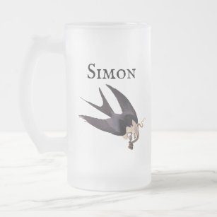 Swallow Tailed Hawk with Snake Vintage Audubon Frosted Glass Beer Mug
