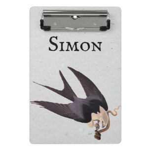 Swallow Tailed Hawk with Snake Vintage Audubon Mini Clipboard