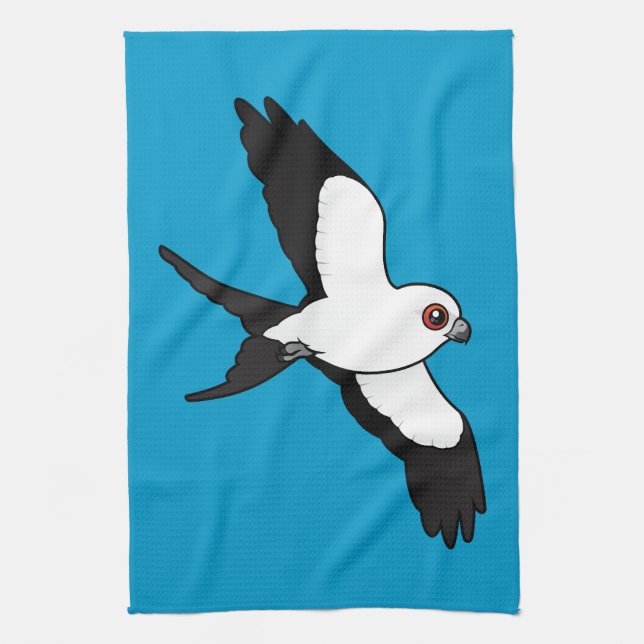 Swallow-tailed Kite in flight Tea Towel (Vertical)