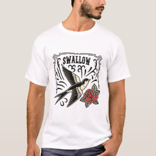 Swallow Unique T-Shirt: Artistic & Stylish Bird De T-Shirt