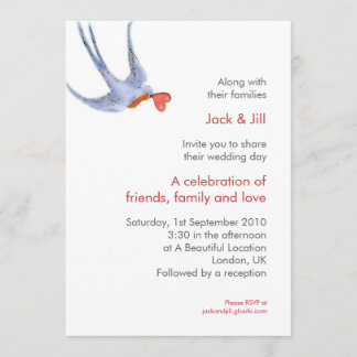 Swallows 5x7 invitation