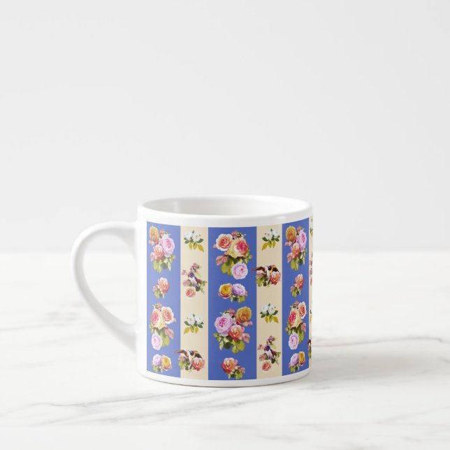 Swallows and roses espresso cup (Left)