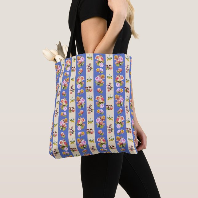 Swallows and roses tote bag (Close Up)