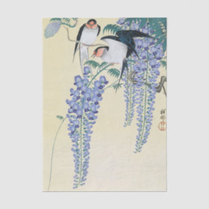 Swallows and Wisteria by Ohara Koson Tissue Paper