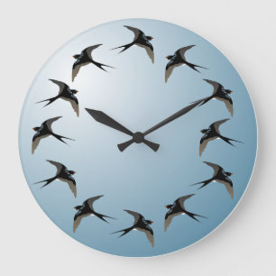 Swallows in Flight Wall Clock
