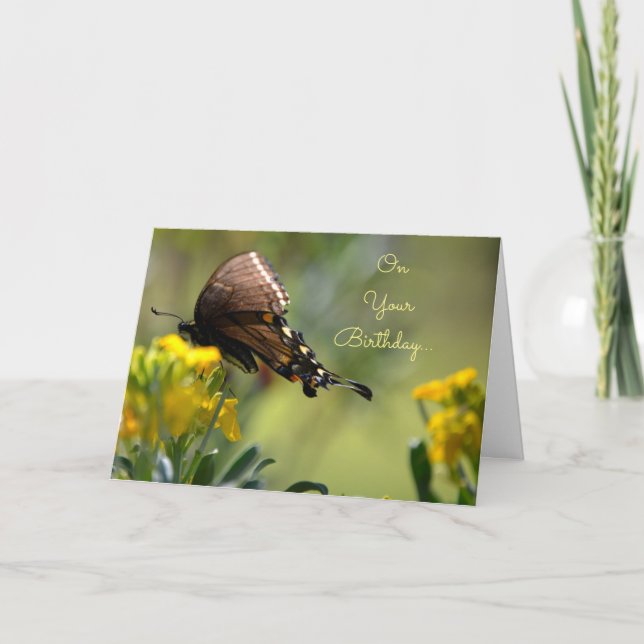 Swallowtail Butterfly Birthday Card (Front)
